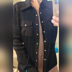Women's Dolce Cabo black button up long sleeve attire